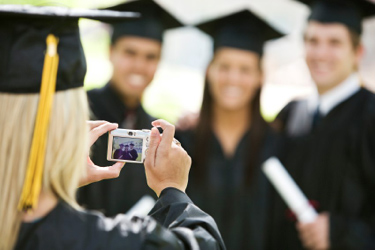 Graduates with camera